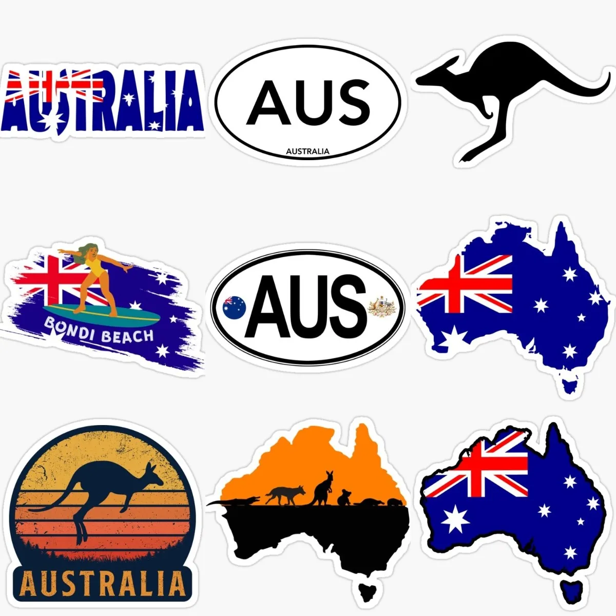 Car Accessories Australia - الإبداعية أستراليا العلم خريطة شعار الكنغر