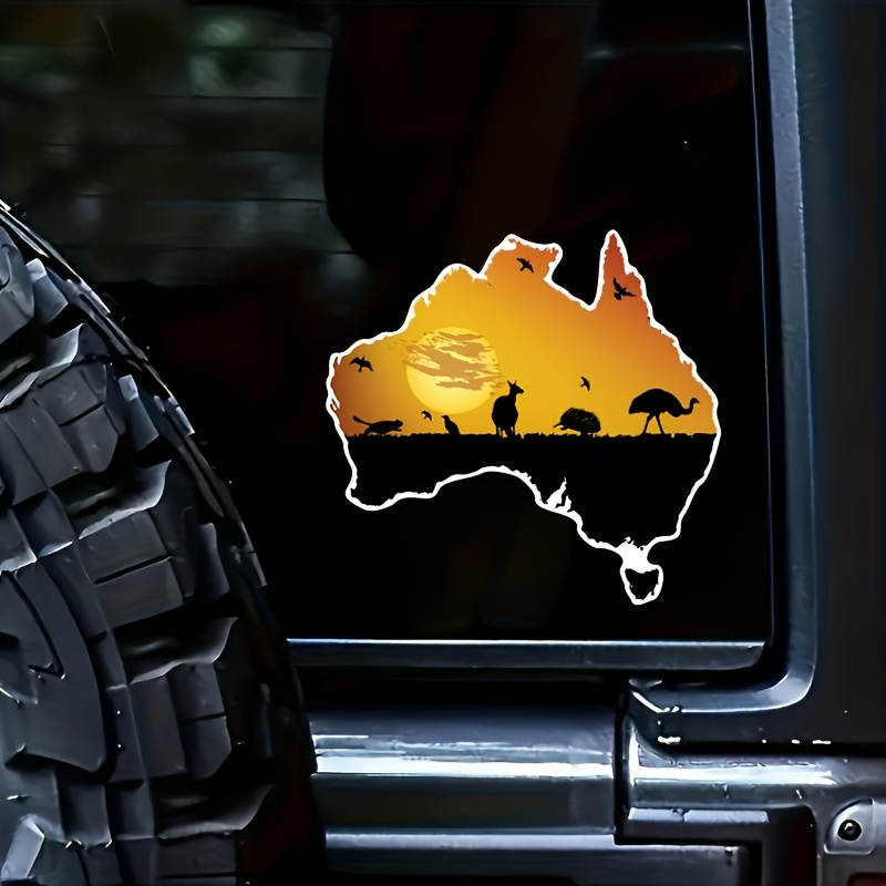 Car Accessories Australia - ملصقات فينيل لعلم أستراليا وصورة ظلية